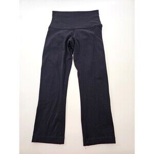Lululemon 4 Black Mid Rise Cropped Ankle Leggings Capri Pants‎ Gym Yoga Athletic